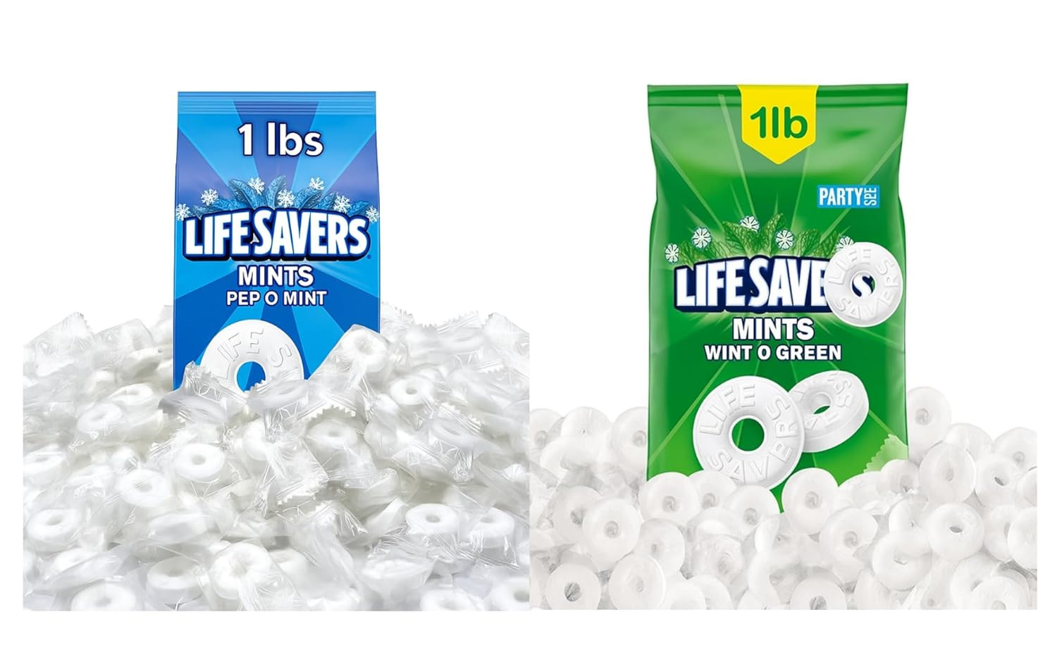Lifesavers Mint Variety Pack – 2 Lbs of Mints – 1 Pound of Each – Wint O Green a