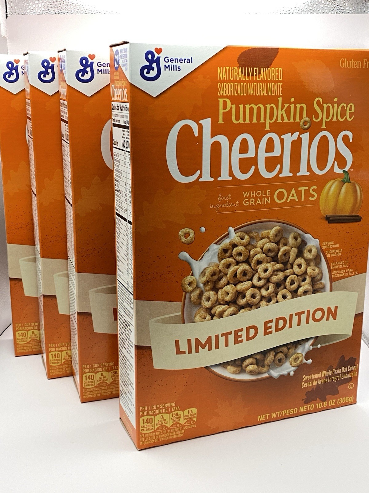 4-Pumpkin Spice General Mills Cheerios LIMITED EDITION 10.8 OZ each Box 6/17/26