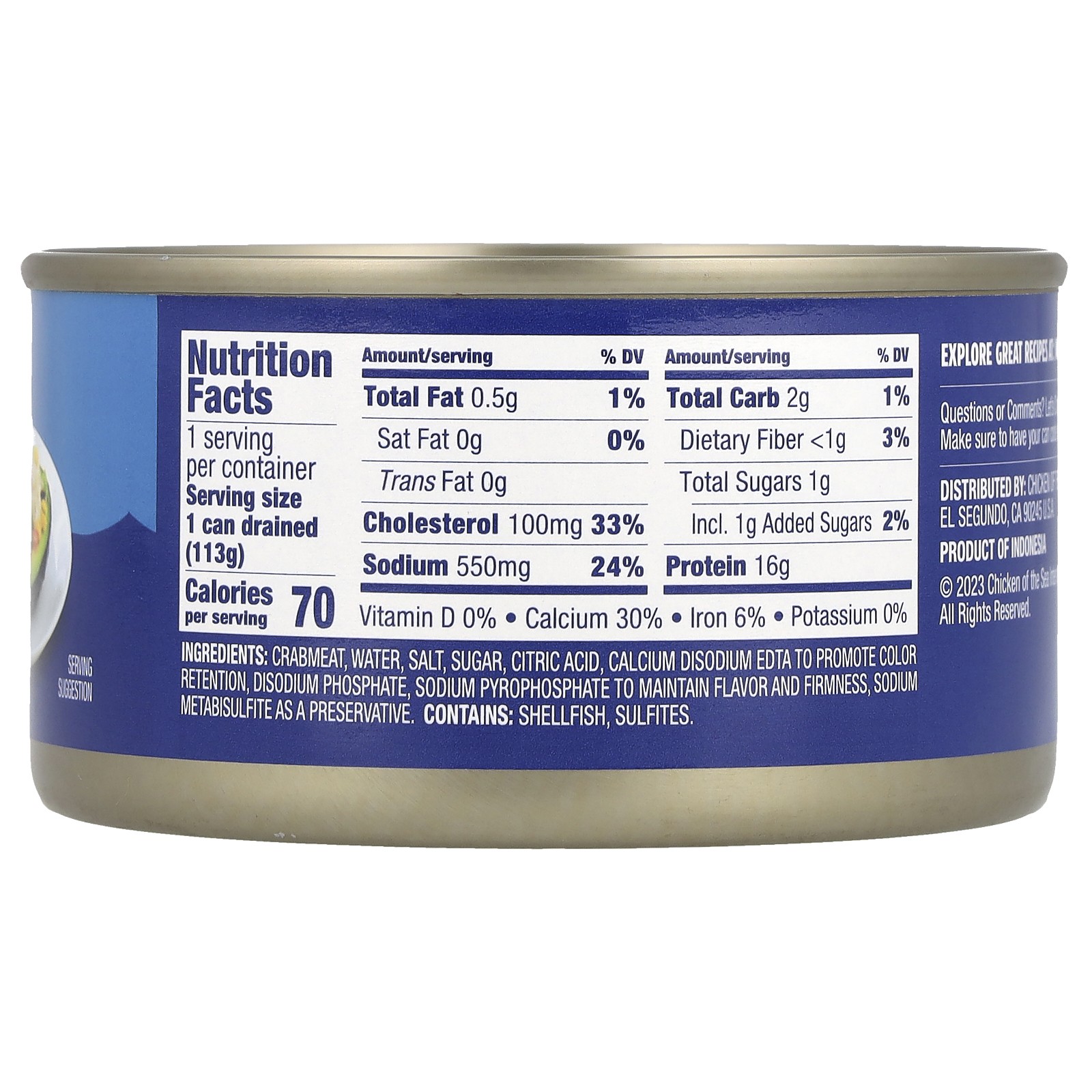 Wild Caught White Crabmeat, 6 oz (170 g)