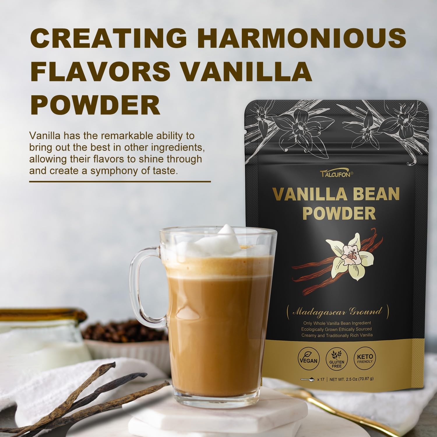 Madagascar Ground Vanilla Bean Powder 2.5 Oz Gluten Free Non-GMO