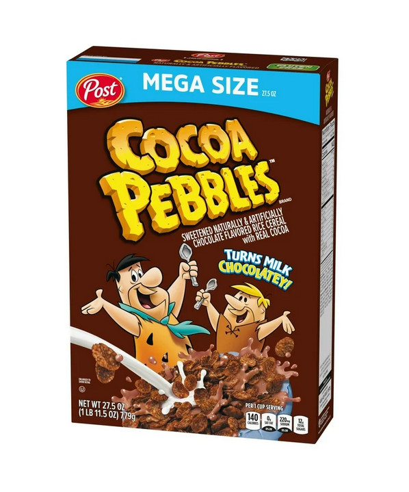 Post Cocoa PEBBLES Cereal, Chocolatey Kids Cereal, Gluten Free, Crunchy 27.5 oz