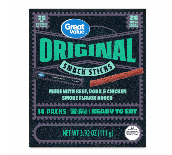 Great Value Original Flavor Snack Meat Sticks, 14 Pieces (3.92 oz)