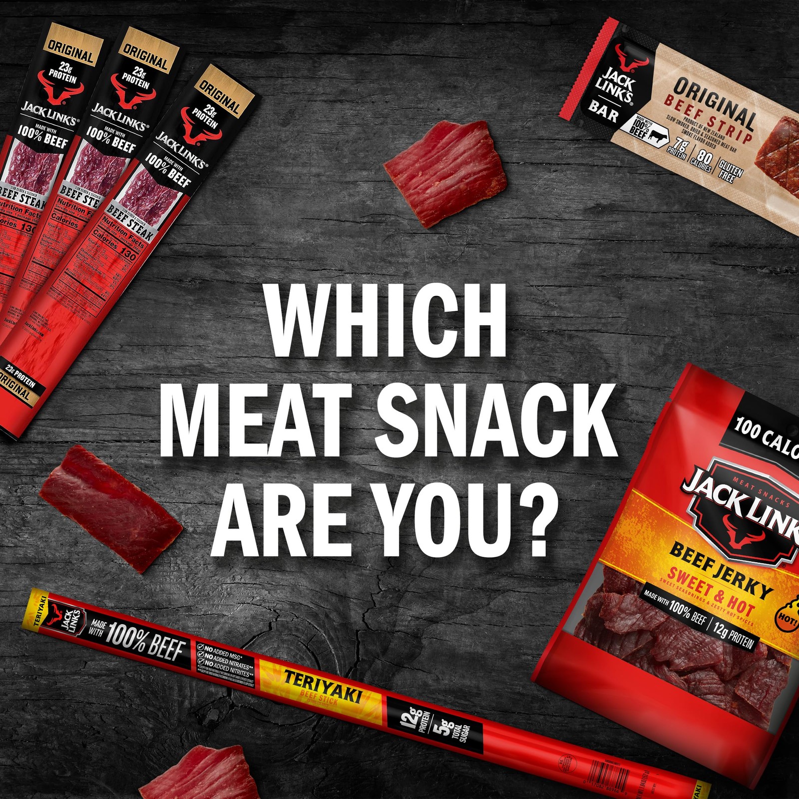 Jack Link’s Beef Tender Bites, Teriyaki, ½ Pounder Bag –