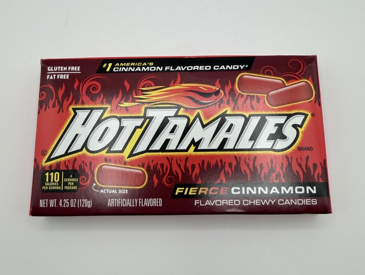 Hot Tamales Fierce Cinnamon Flavored Chewy Candies 4.25 oz Box Sealed Exp.5/27