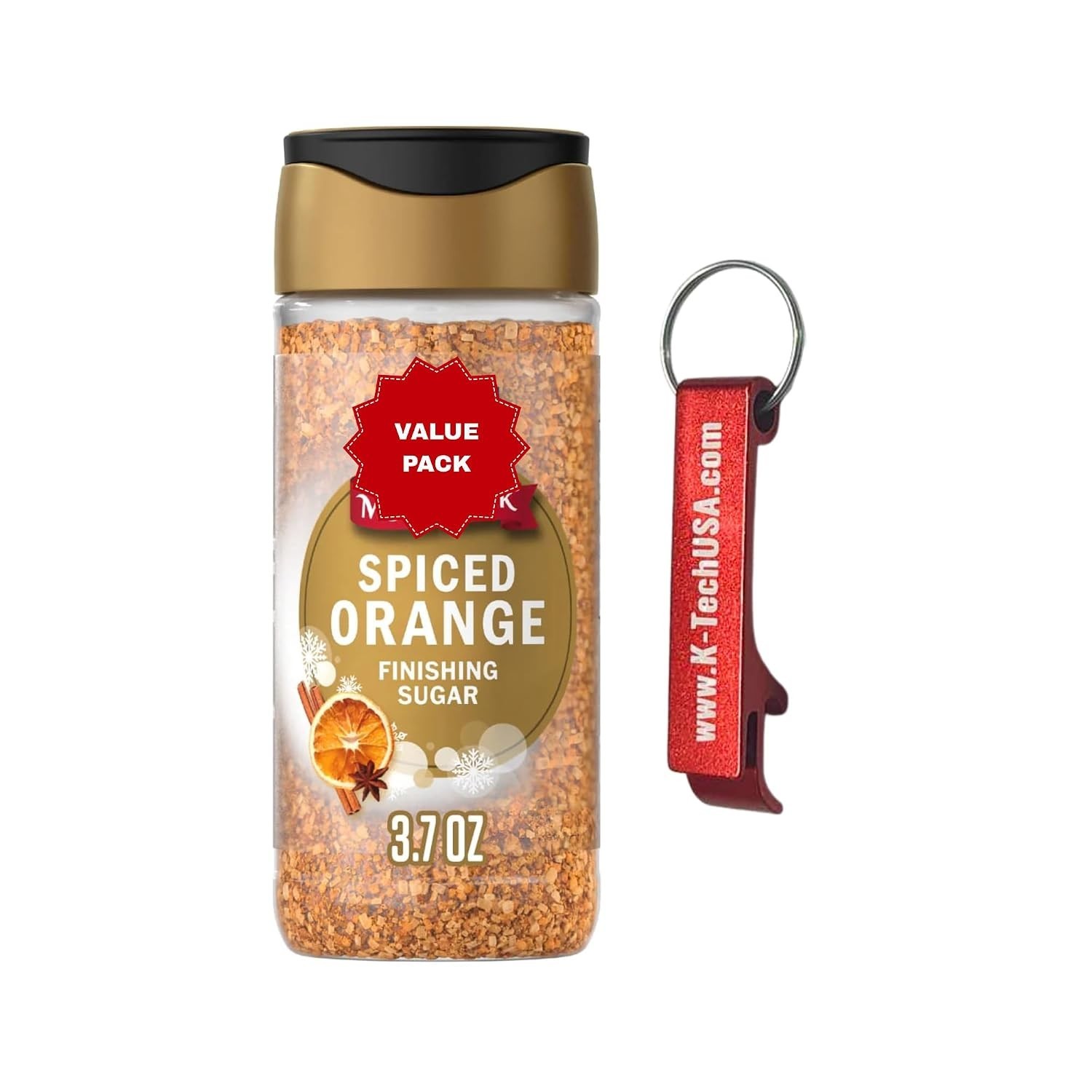 McCormick Spiced Orange Finishing Sugar 3.7 oz with Bottle Opener Keychain