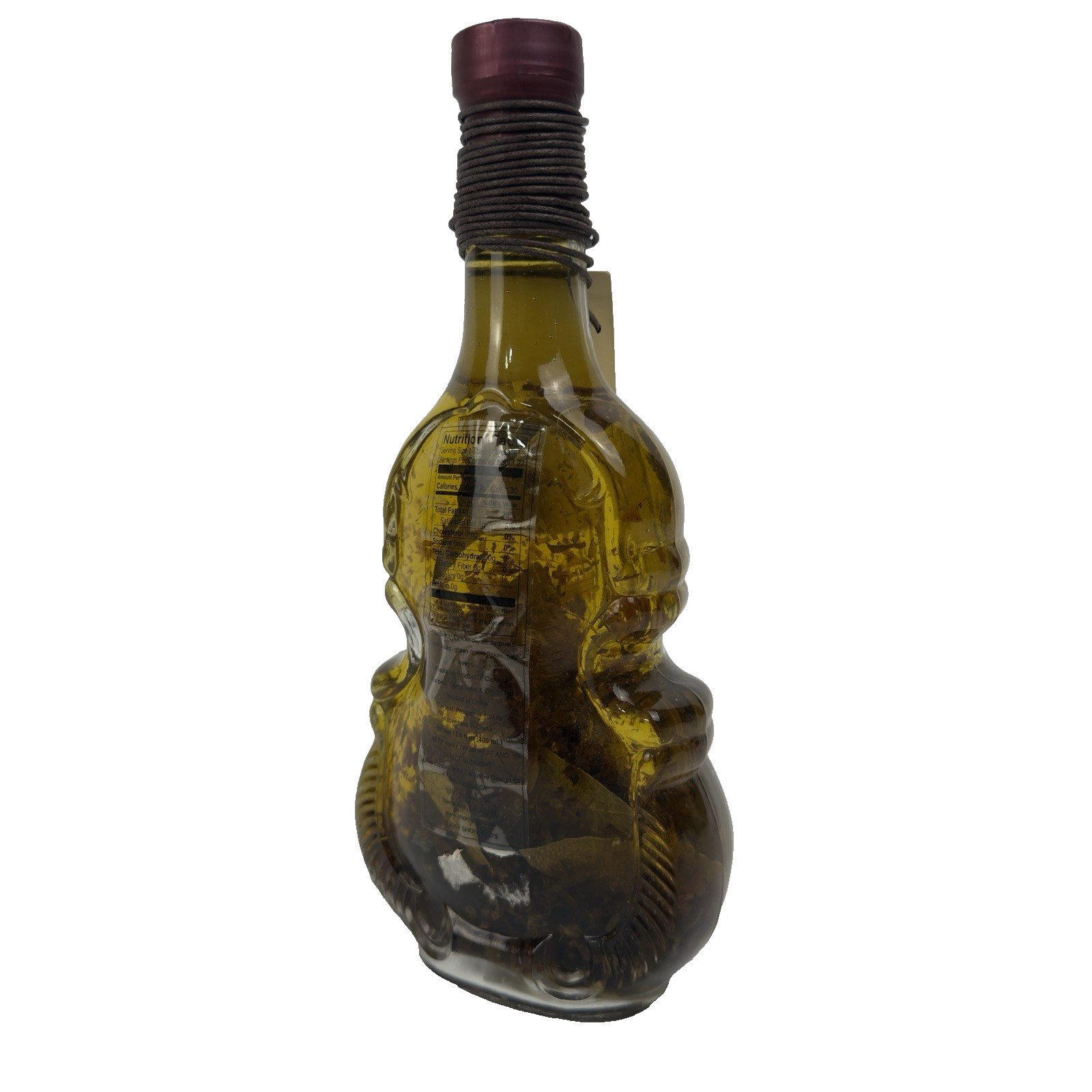 Vintage Shonfelds Citrus Bay Leaf Infused Vegetable Oil Glass Guitar Bottle