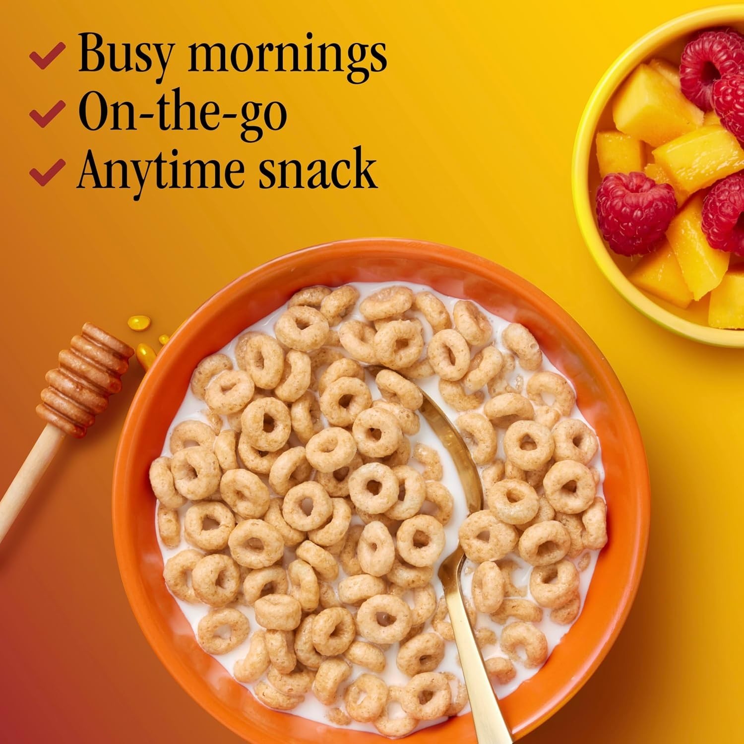 Honey Nut Cheerios, Heart Healthy Gluten Free Breakfast Cereal with Whole Grain