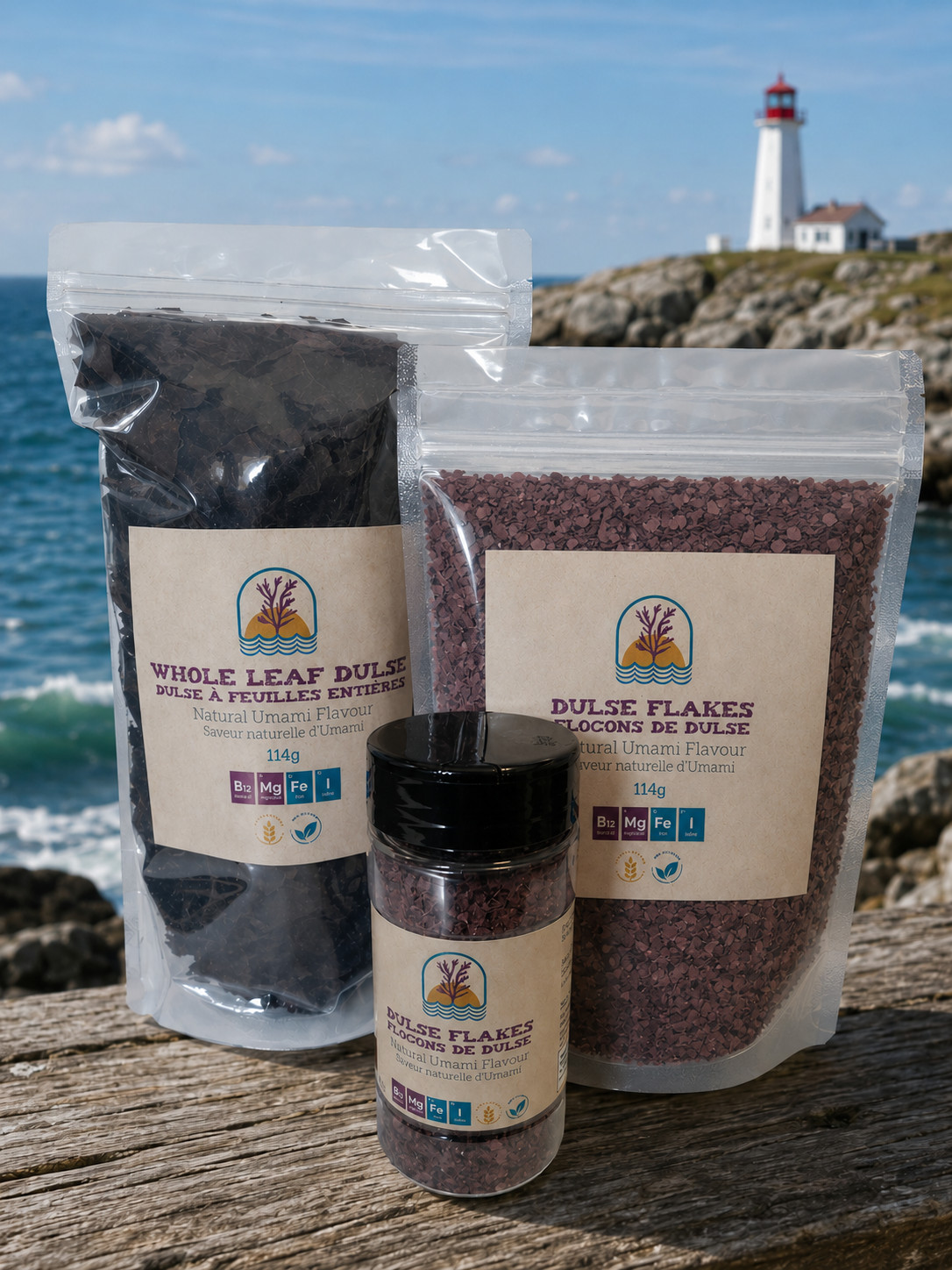 Dulse Fresh Whole Leaf, Flakes and Shaker Wild Dulse Sustainable B12 Magnesium