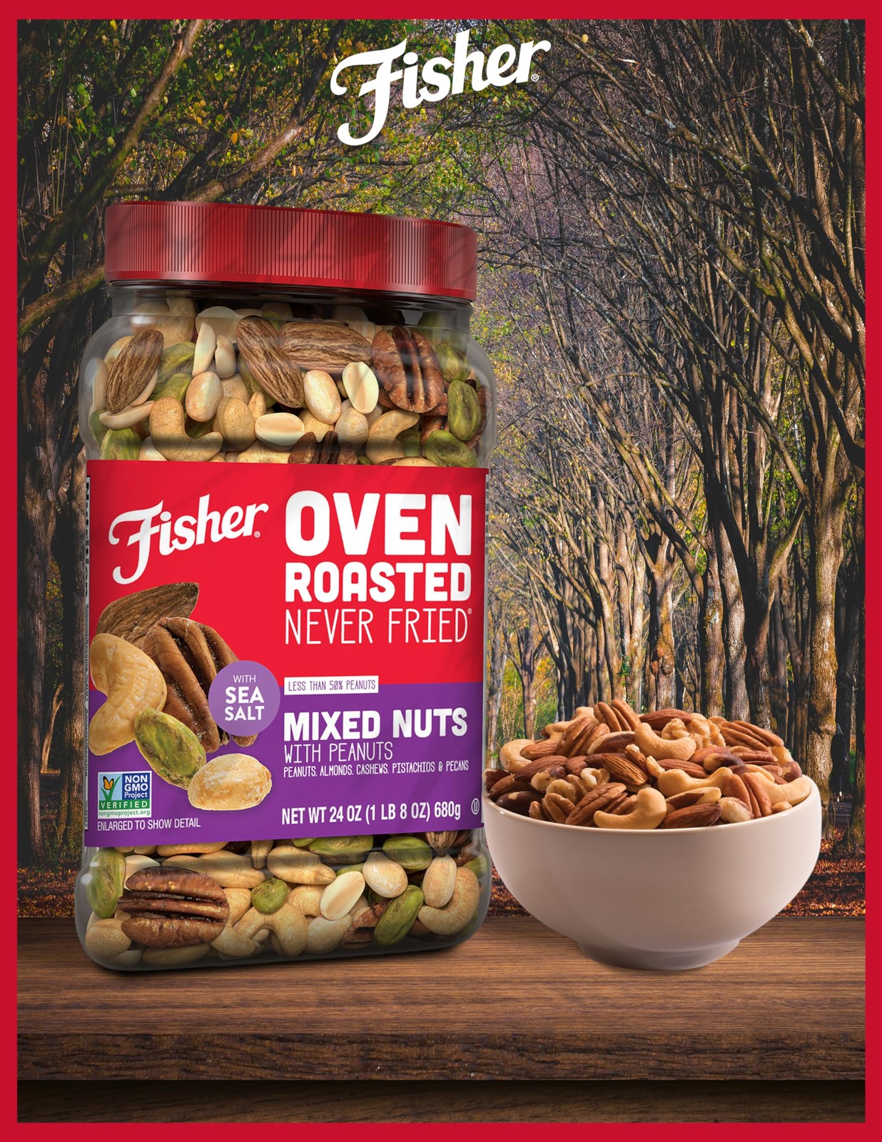 Fisher Oven Roasted Never Fried Mixed Nuts with 1.5 Pound (Pack of 1)