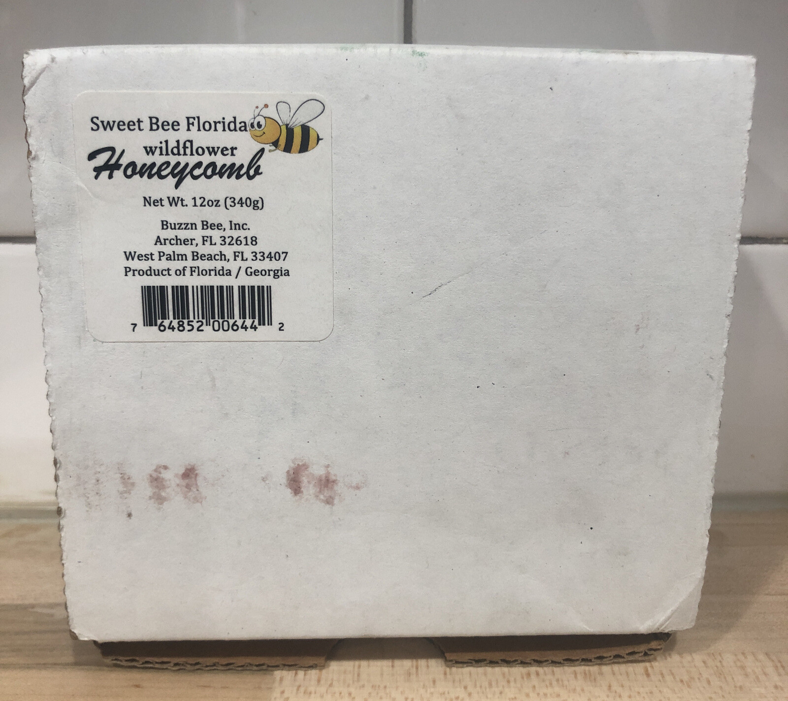 buzzn Bee Sweet Bee Florida wildflower honeycomb honey comb 12 oz
