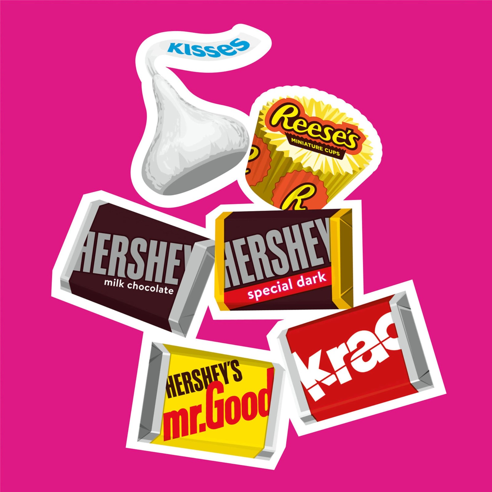 HERSHEY’S Miniatures Assorted Chocolate Candy Party Pack, 30 oz