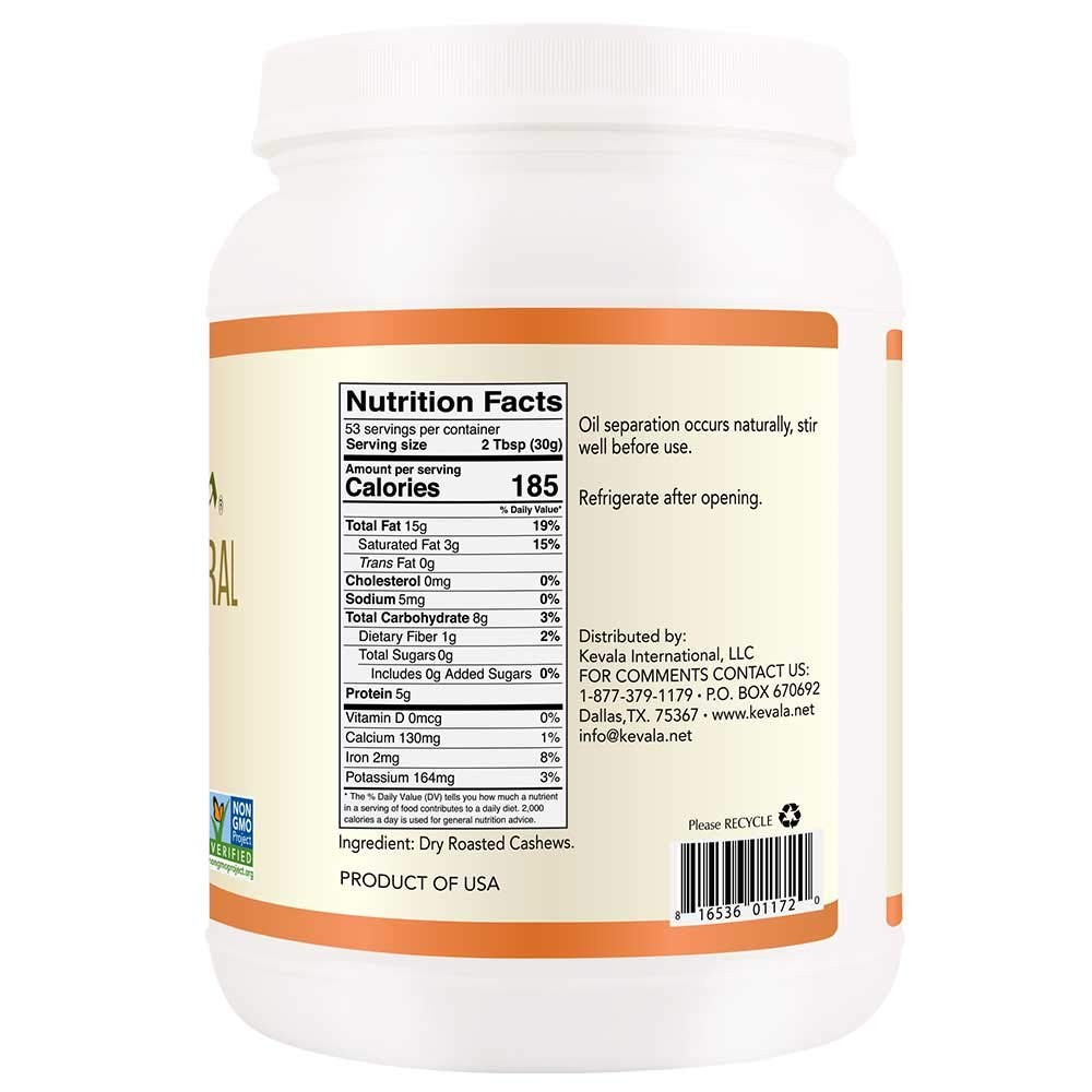 Kevala Cashew Butter – Premium Natural Cashew Cream for Baking and Cooking, D…