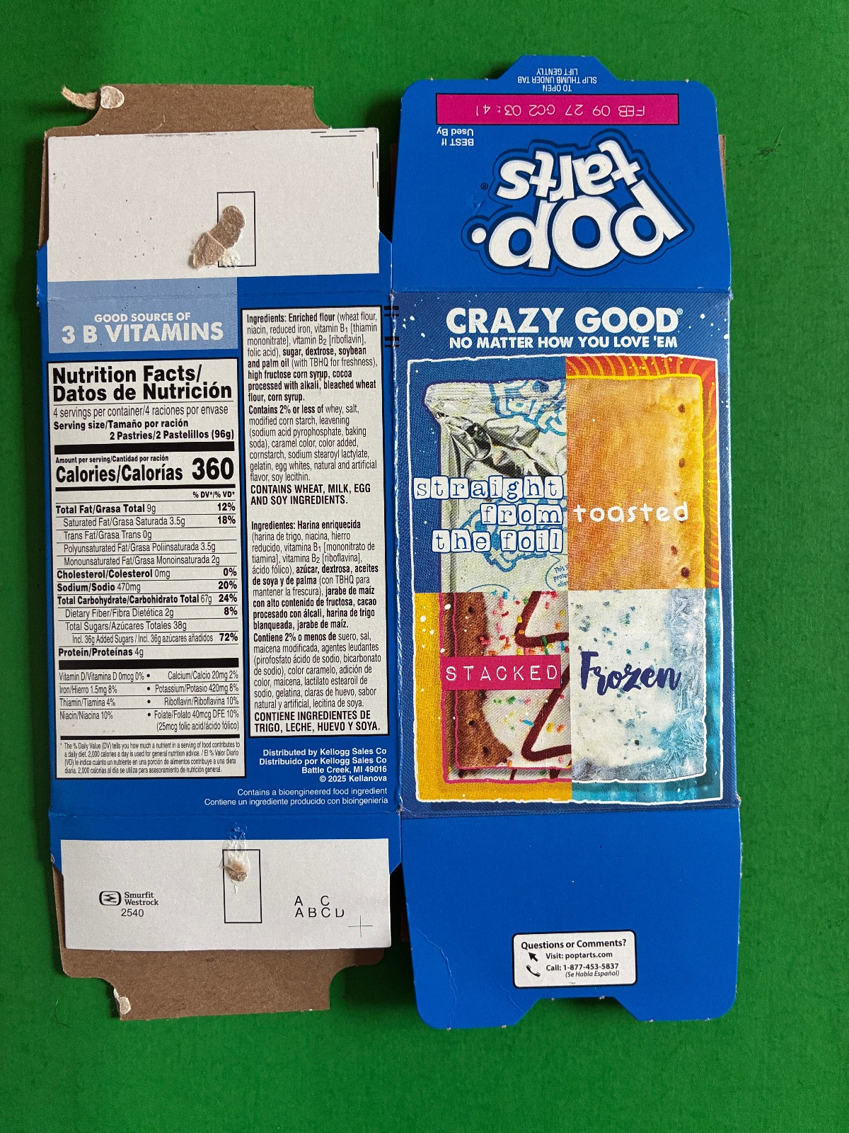 Kellogg’s Pop Tarts Frosted Cookies & Creme – 2024 – Empty Display Box