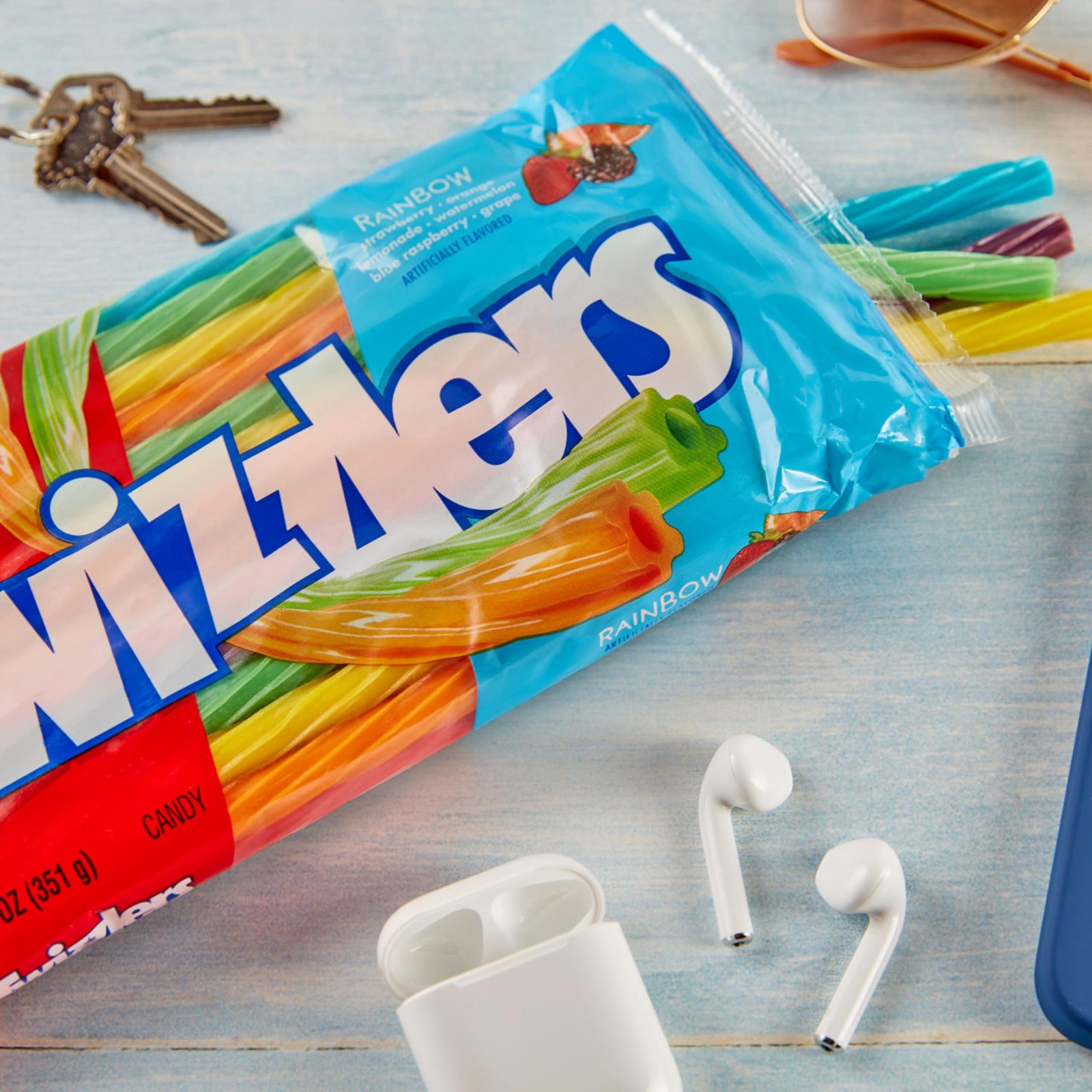 TWIZZLERS Twists Rainbow Flavored Licorice 12.4 Ounce (Pack of 6),