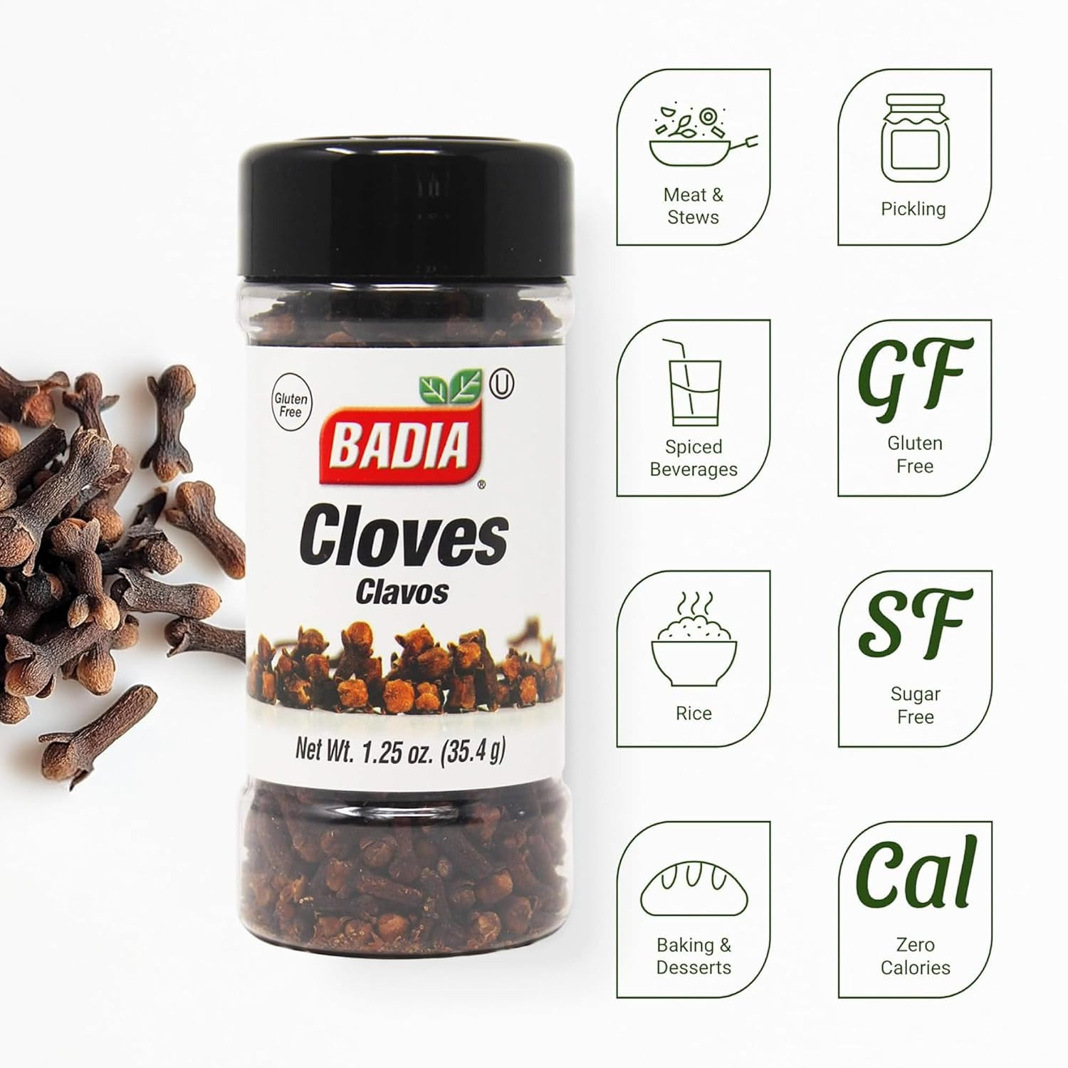 Whole Cloves, 1.25 Oz, Premium Spice for Baking, Cooking, Beverages, Aromatic &
