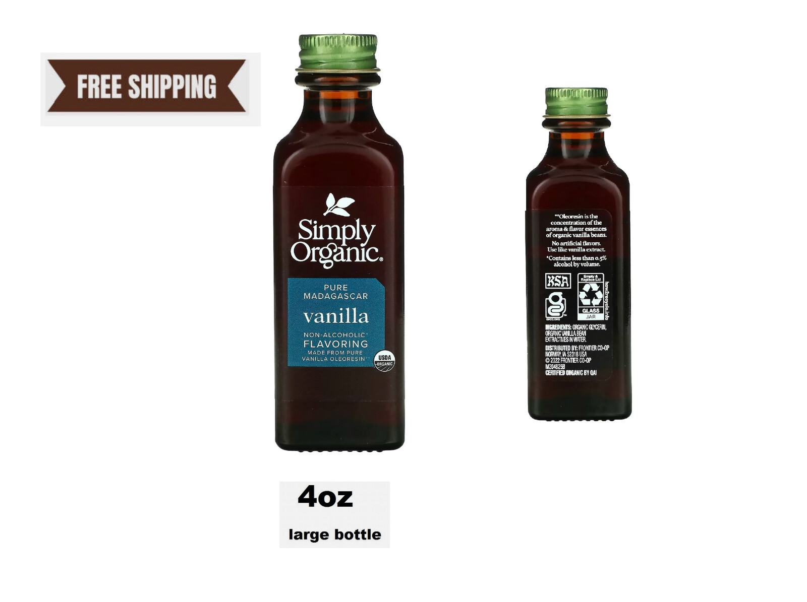 Simply Organic Vanilla Flavoring – 4oz big bottle / exp 2027 / ships free