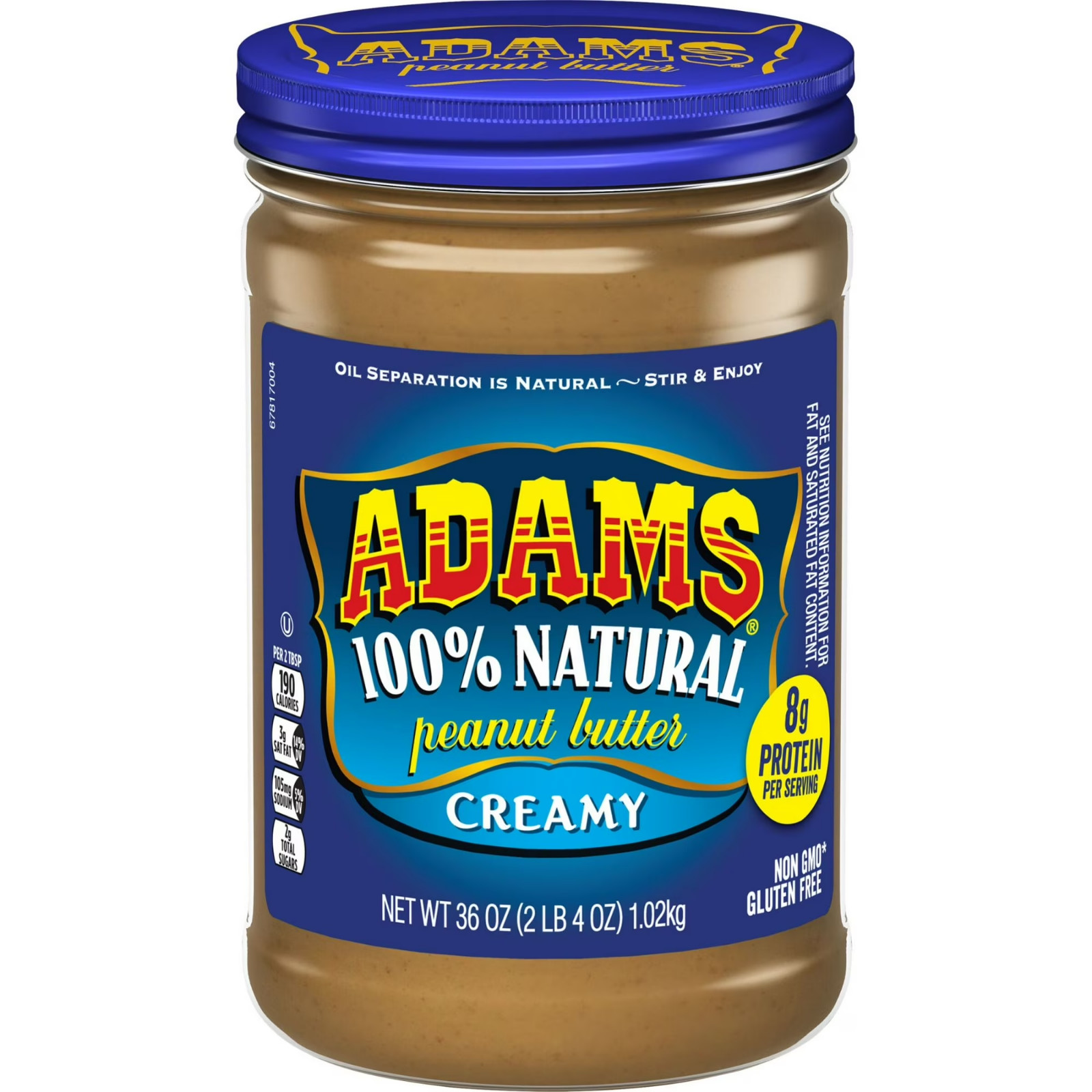 Adams Natural Creamy Peanut Butter, 36 oz…
