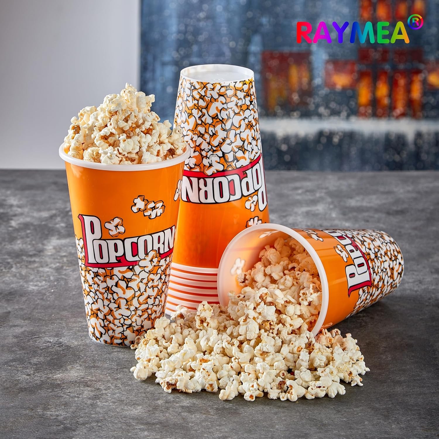 Plastic Popcorn Containers Retro Style Small Reusable Popcorn Buckets Movie