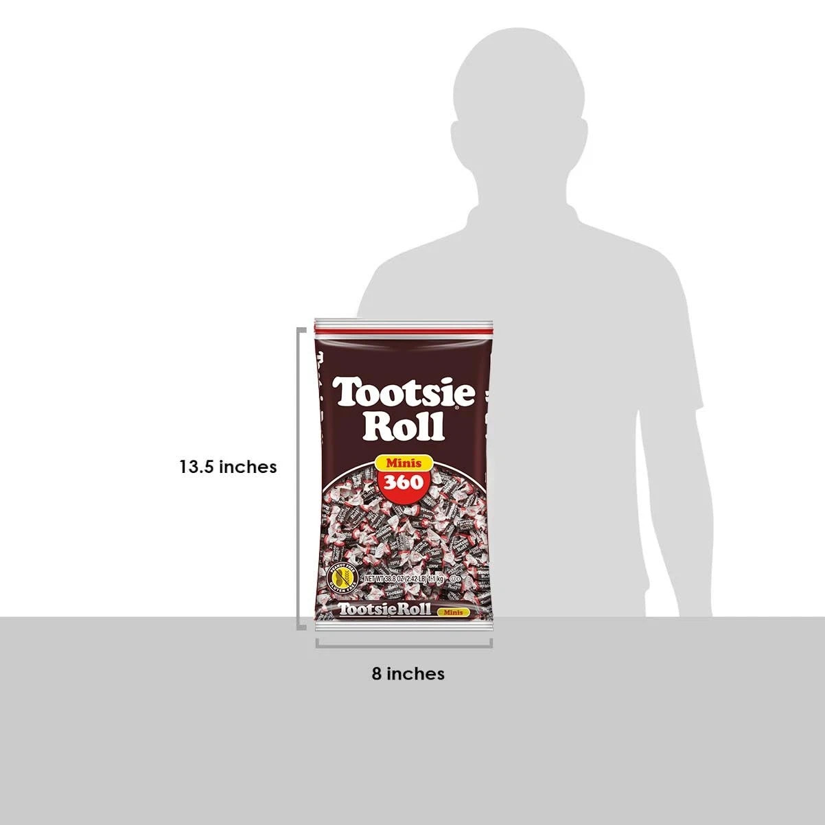 Tootsie Roll Minis– Chewy Chocolate Candy, 38.8 Ounce (Pack of 1),