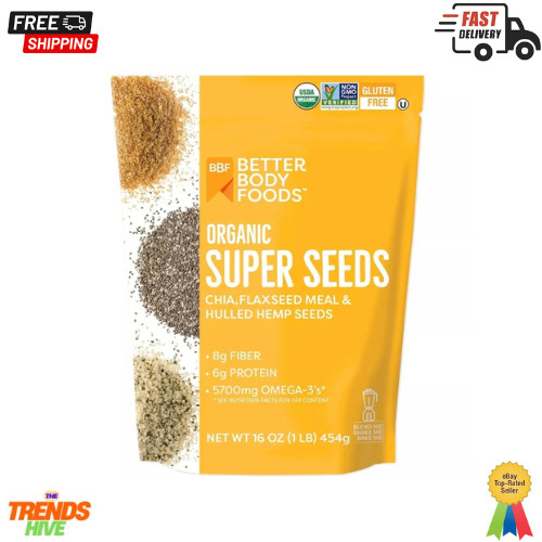 Better Body Foods Superfood Organic Super Seeds – Blend of Organic Chia 16 oz