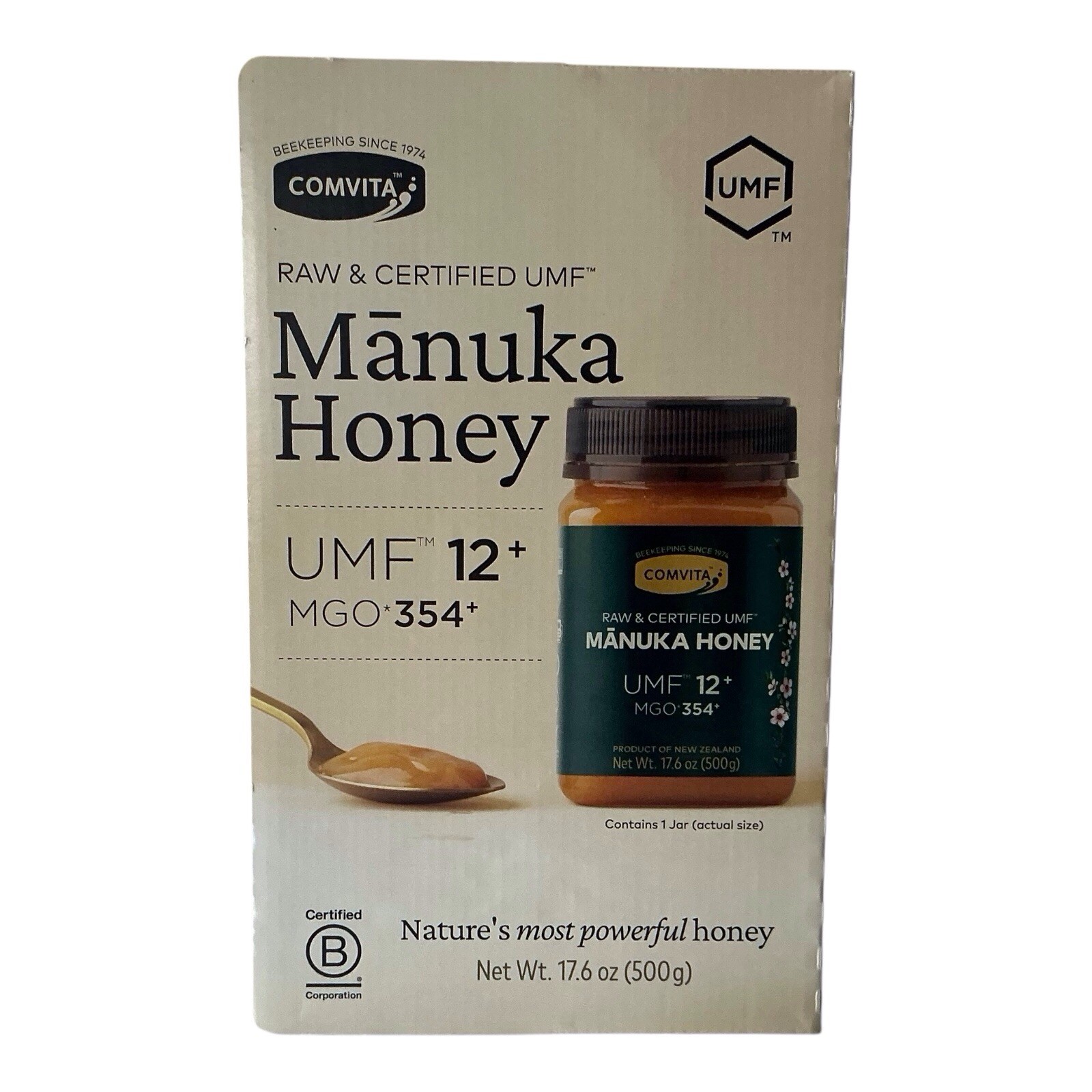 Comvita Manuka Honey 17.6oz UMF 12+ MGO 354+ Raw Certified Best By 9/28