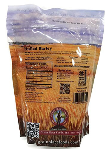 Grain Place Foods | Non-GMO Organic Hulled Barley | Made in the USA | 2 lb Bag