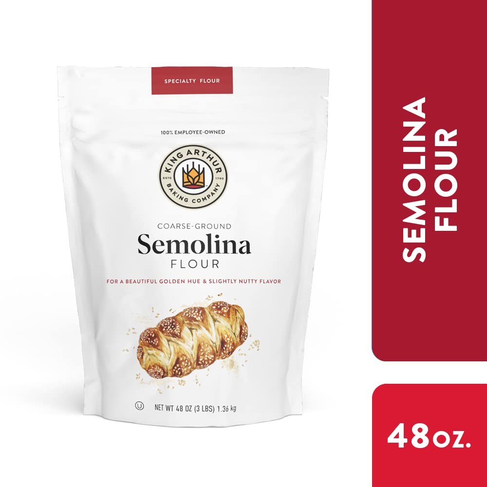 King Arthur Premium Semolina Flour: Coarse 48 Ounce (Pack of 1), White