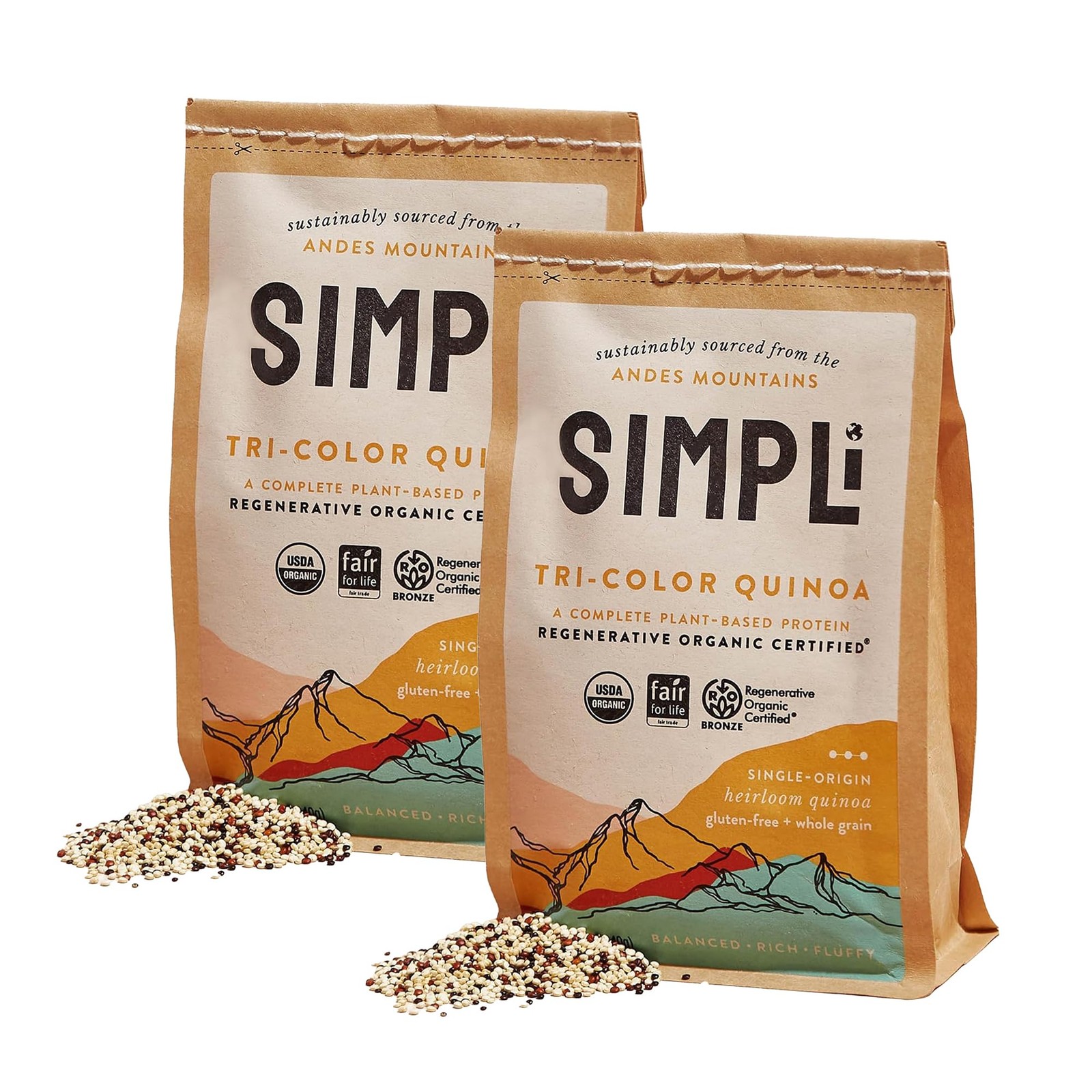 Regenerative Organic Certified Tri-Color Quinoa, Ancient Grain, Complete Plan…