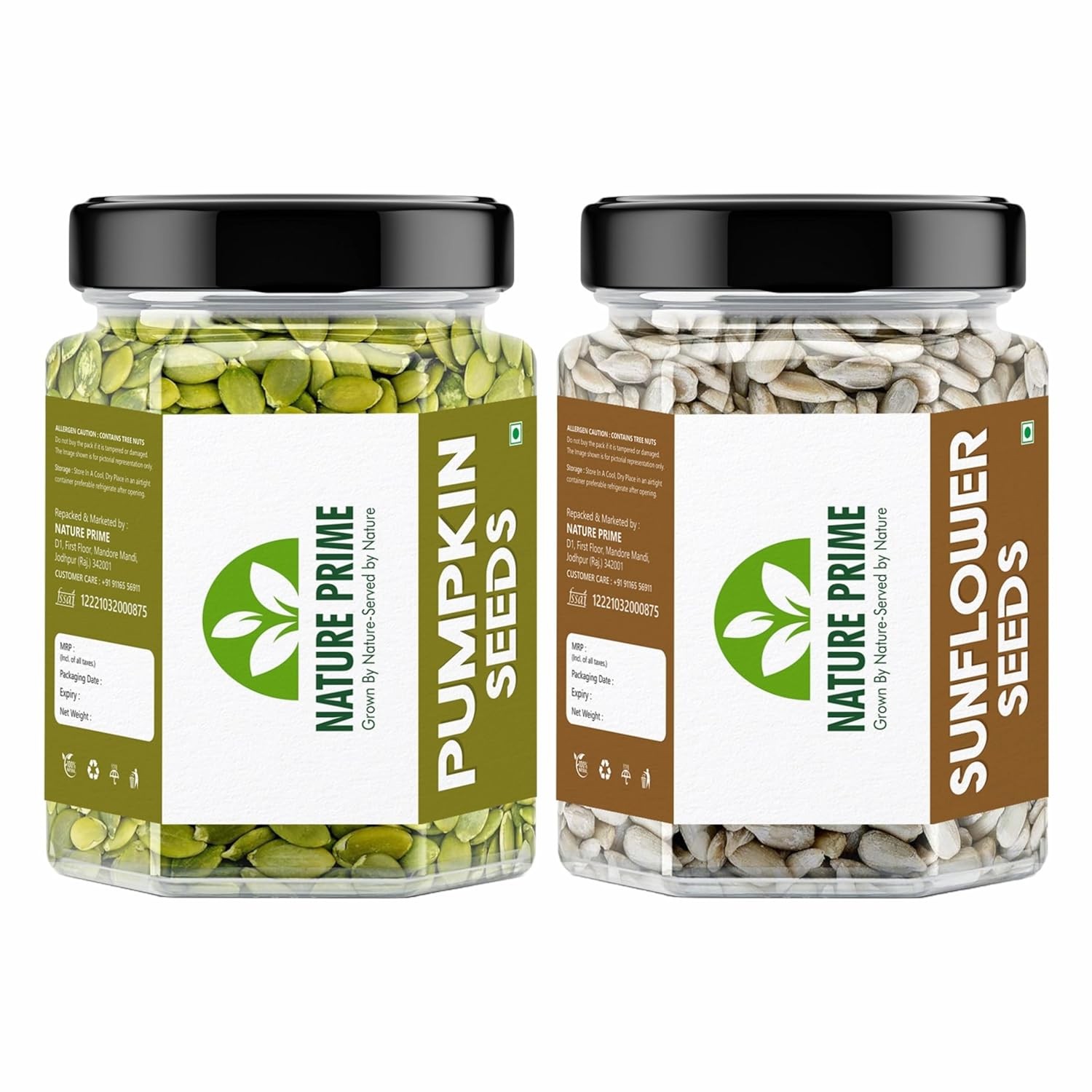 Nature prime Raw Pumpkin Seeds – 250g and Sunflower Seeds – 250g for Eating