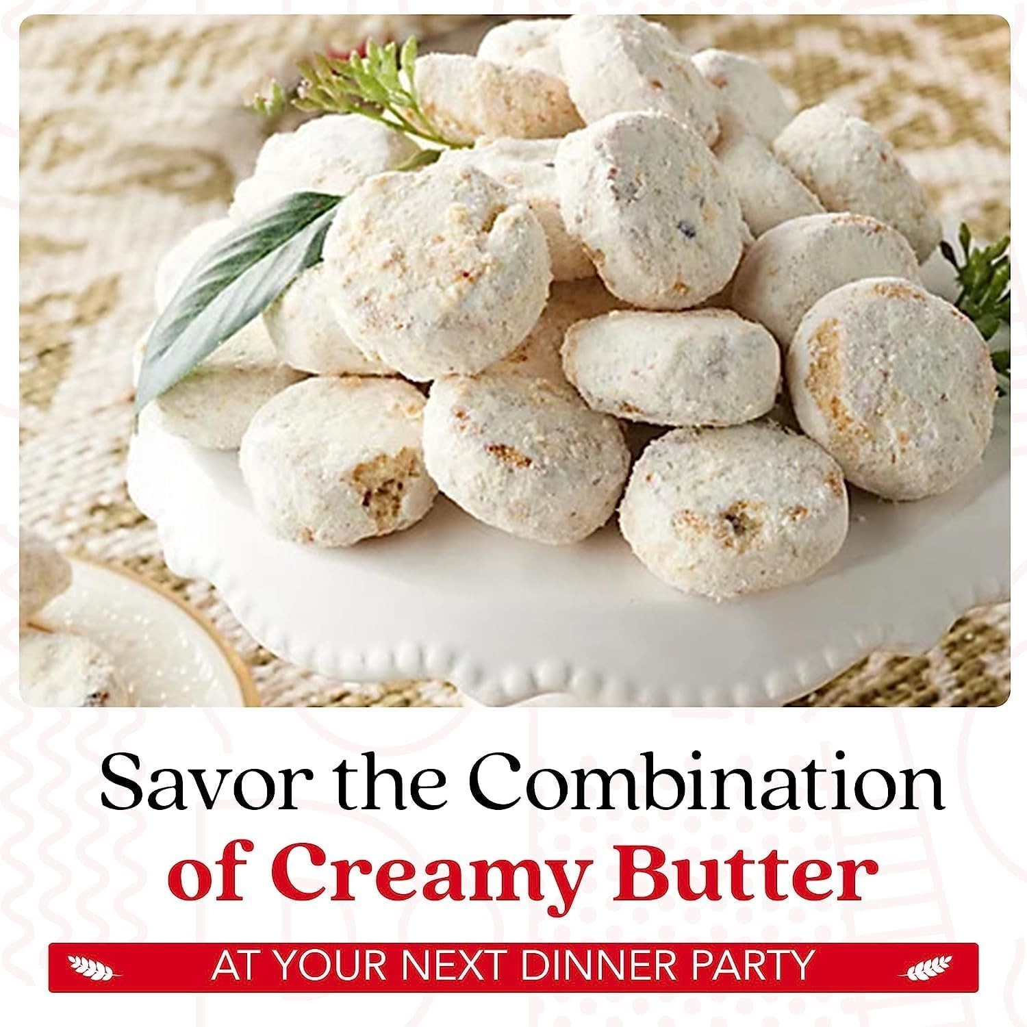 Gourmet Butter Pecan Cookies in Round Tin – 64oz, 2 Pack for Celebrations