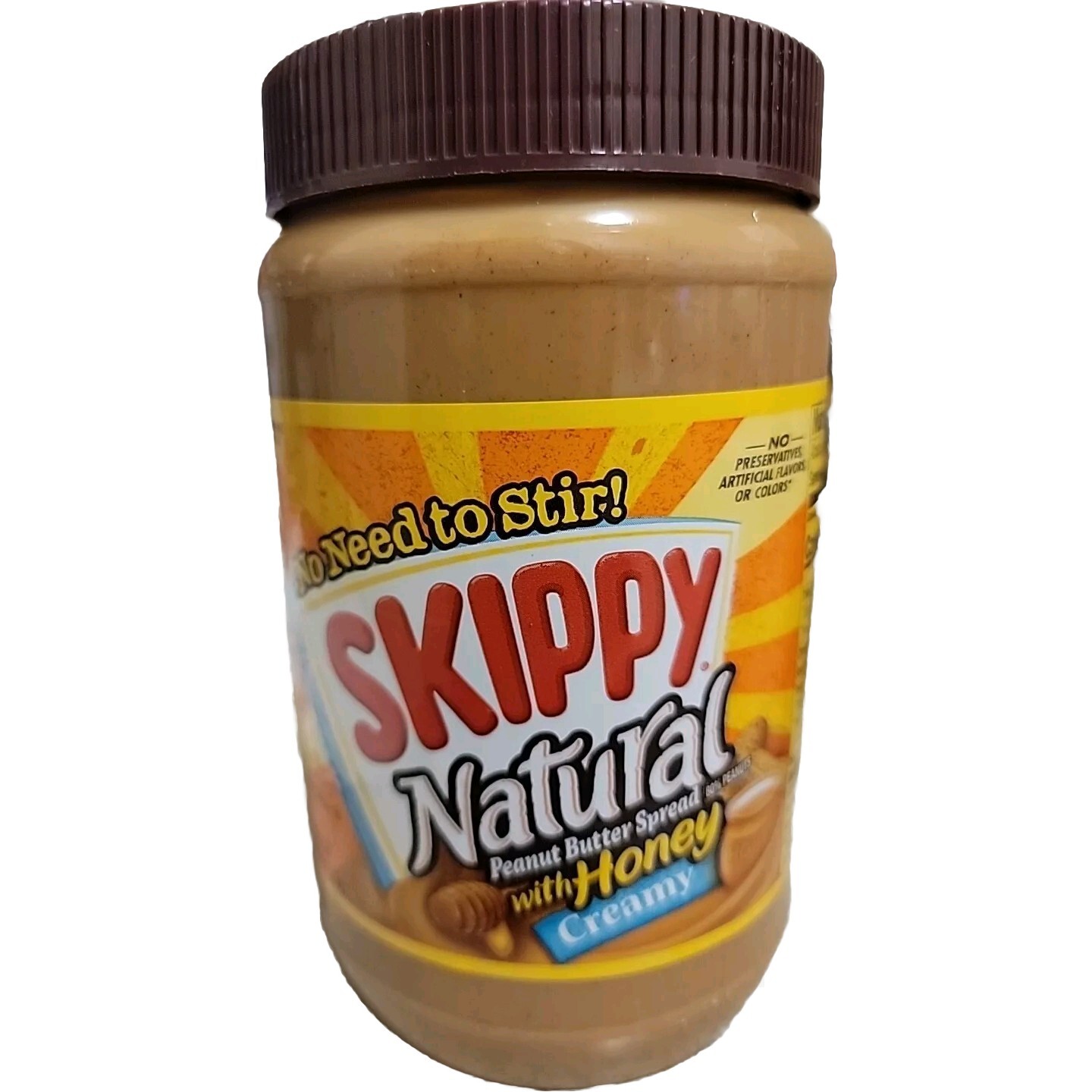 Skippy 40 oz NATURAL with HONEY Creamy Peanut Butter Spread * BB 4/2025 *