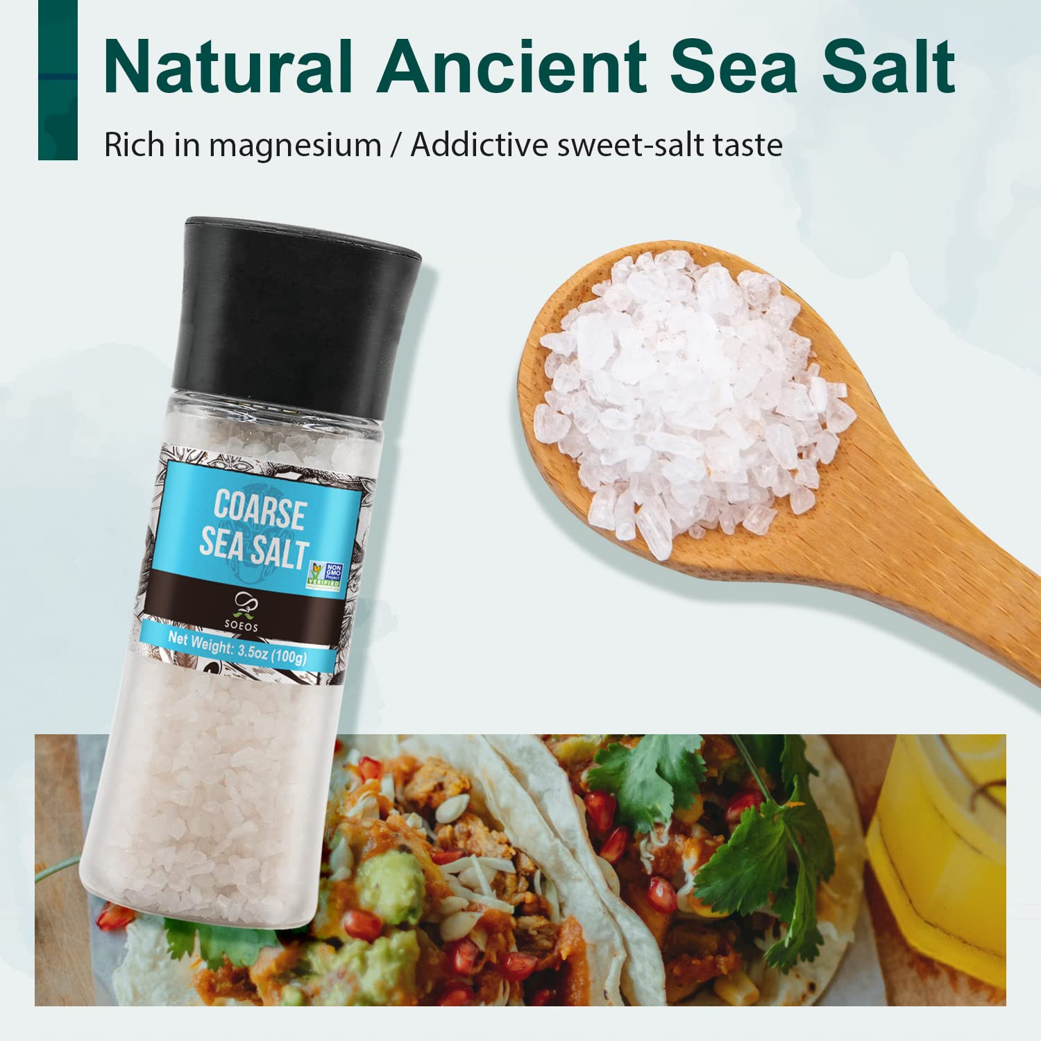 Spice Seasoning Set of 4, 9.8Oz(277.82G), with Integrated Grinders, Salt and Pep