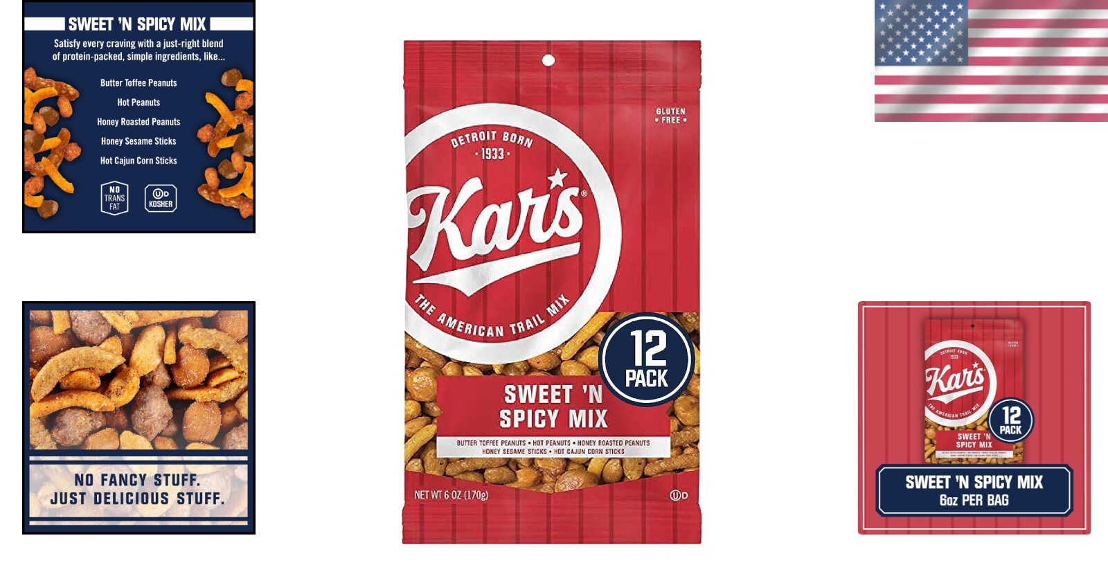 Kar’s Nuts Sweet ‘N Spicy Snack Mix – 72oz Bulk Pack of 12 Gluten-Free Treats