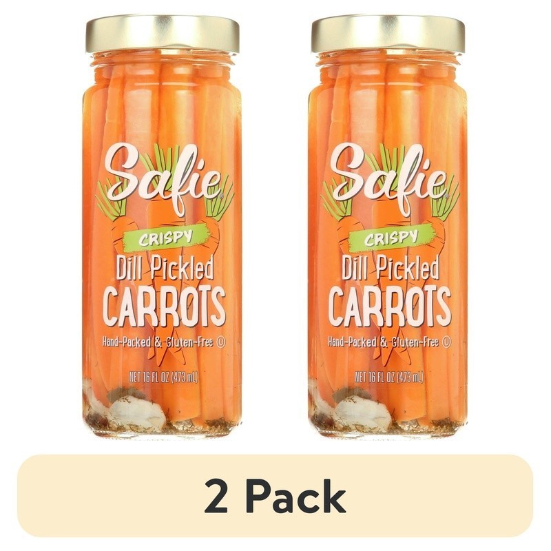 Crispy Dill Pickled Carrots 2 Pack Tangy Crunchy Snack Gluten Free Natural New