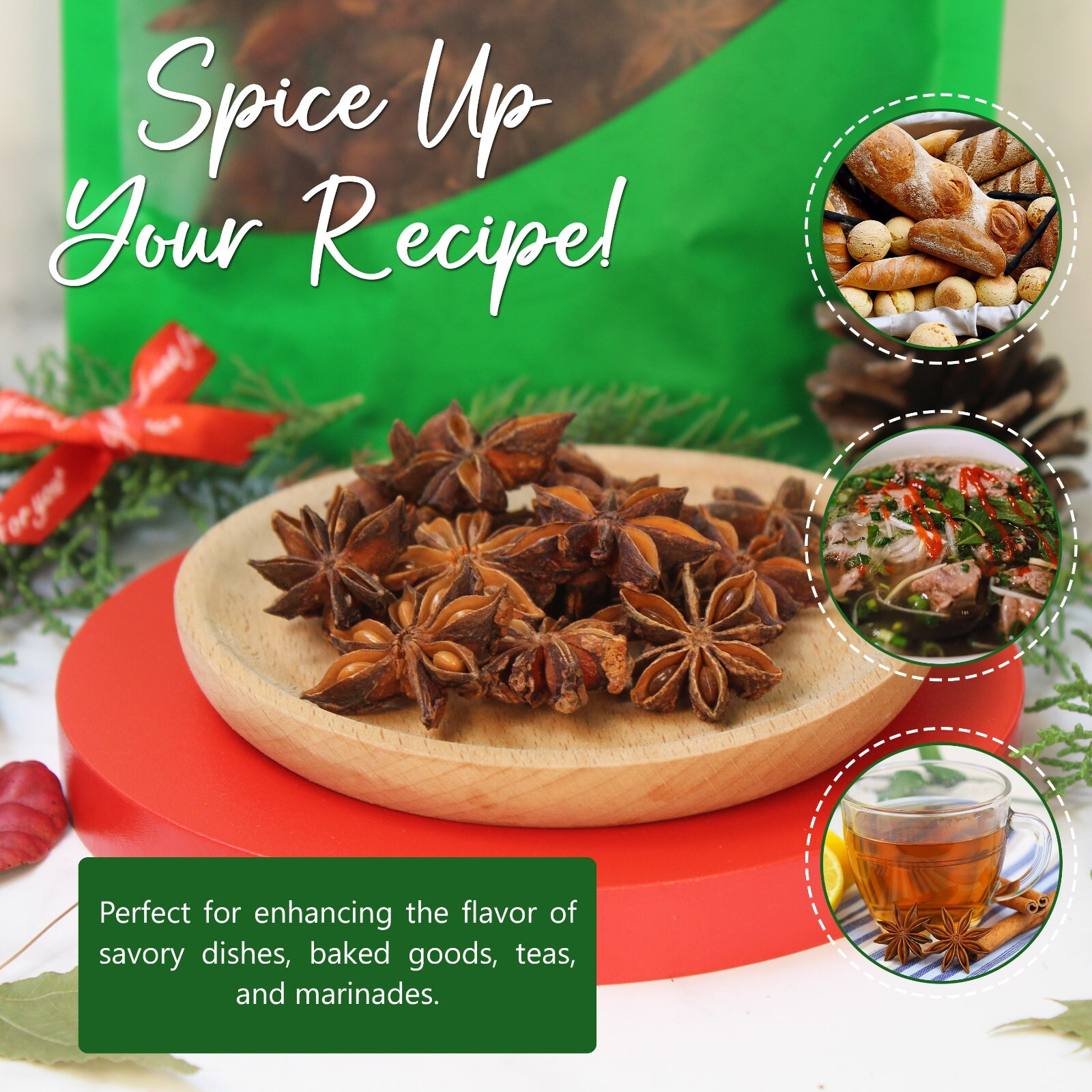 Star Anise Whole 4 oz, 100% Natural Chinese Anise Star Pods Sun Dried Spice
