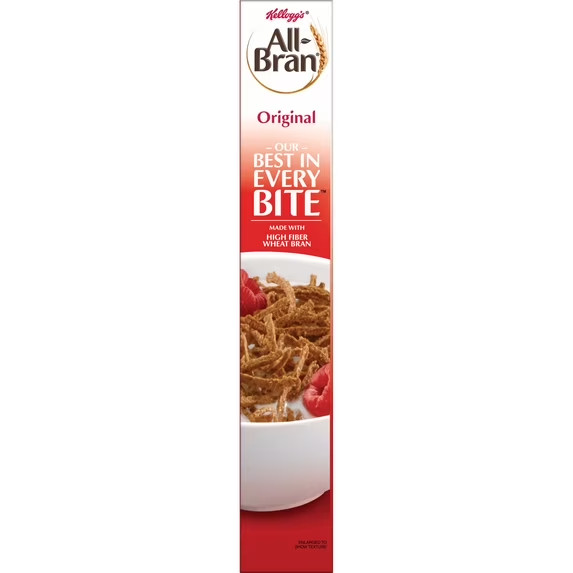 Kellogg’s All-Bran Original Breakfast Cereal, High Fiber, Family Size, 18.6 oz