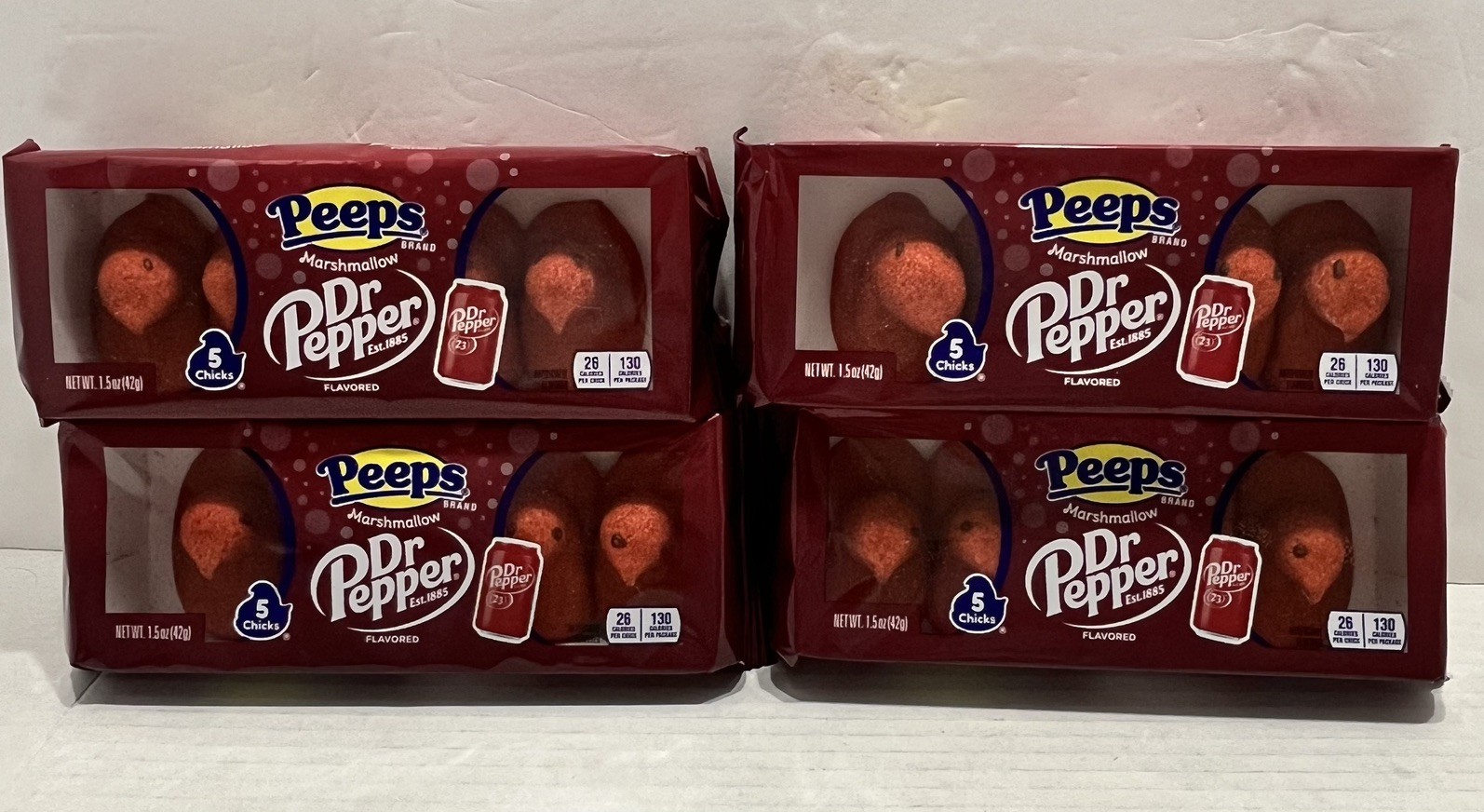 Peeps Marshmallows Dr Pepper Flavor Lot of 4 Packs of 5 (20 Pcs) Easter Chicks
