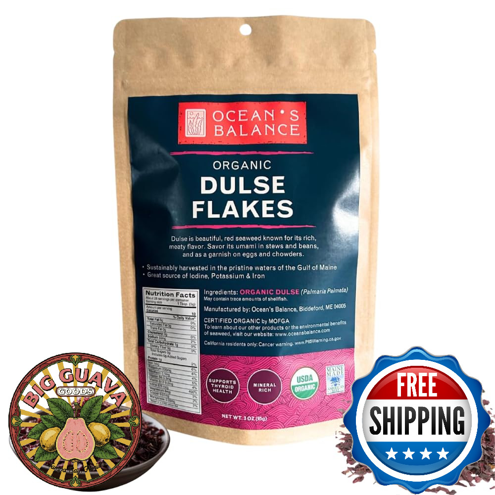 Ocean’s Balance Organic Atlantic Dulse Flakes Keto Paleo Vegan 3oz