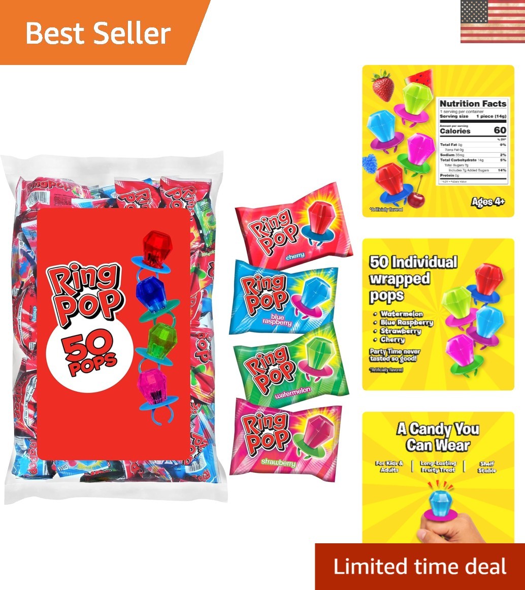 Vibrantly Wrapped Bulk Lollipop Pack – 50 Assorted Candy gems for Any Occasion