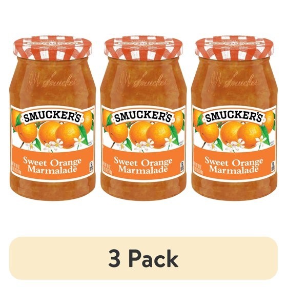 3 Pack Sweet Orange Marmalade Fruit Spread 18 oz Jars Citrus Breakfast Jam