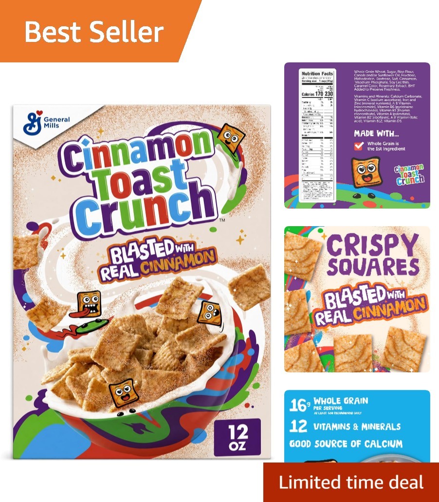Kosher Certified Crispy Cinnamon Cereal – 12oz Box of Perfect Morning Treats