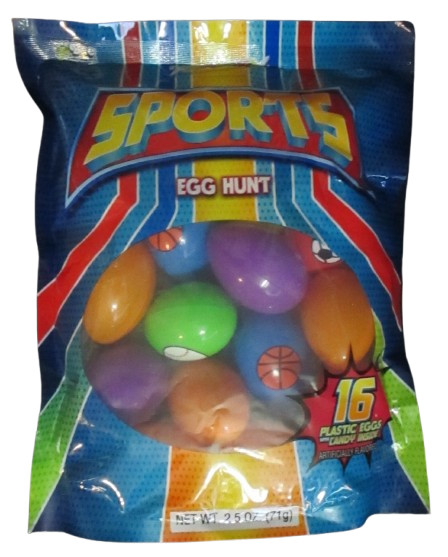 Bee Smarties Sports Easter Egg Hunt 16 Plastic Eggs w/Candy Inside 2.5 oz 71g