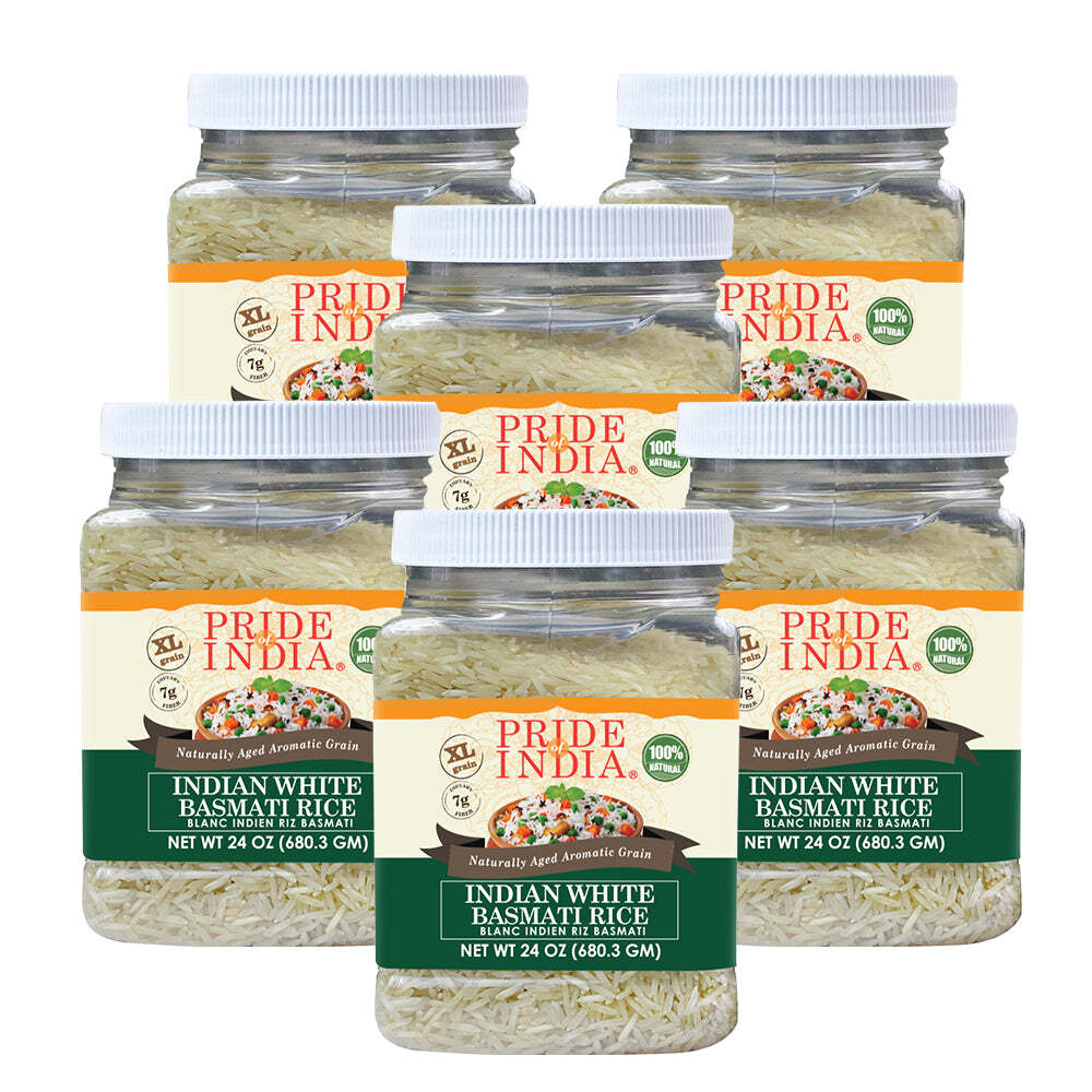 Extra Long Indian White Basmati Rice – Naturally Aged Aromatic Grain Jar