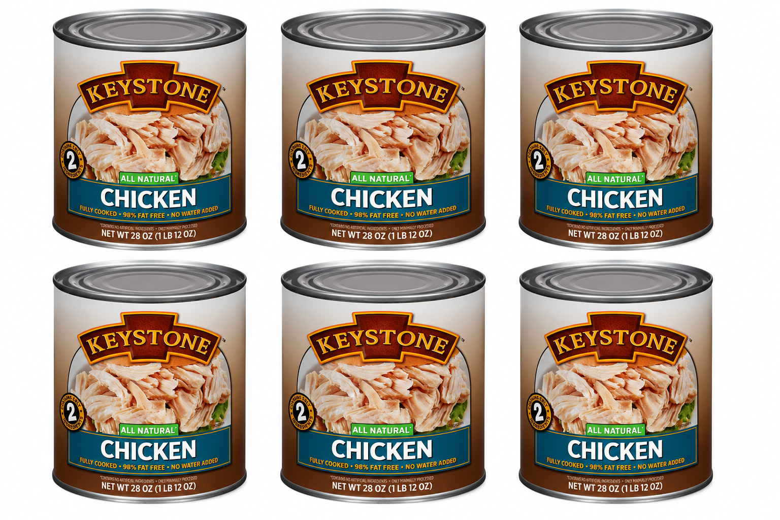 (6 Cans) Keystone Chicken ALL NATURAL – NO PRESERVATIVES – FULLY COOKED 28oz
