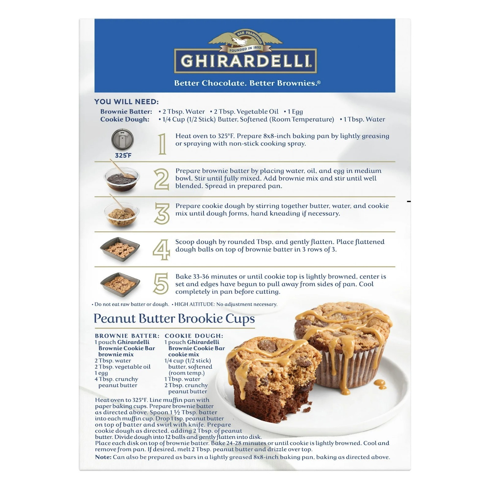 GHIRARDELLI Premium Brownie Mix Brownie Cookie Bar 16.5 oz Box – 12 PACK