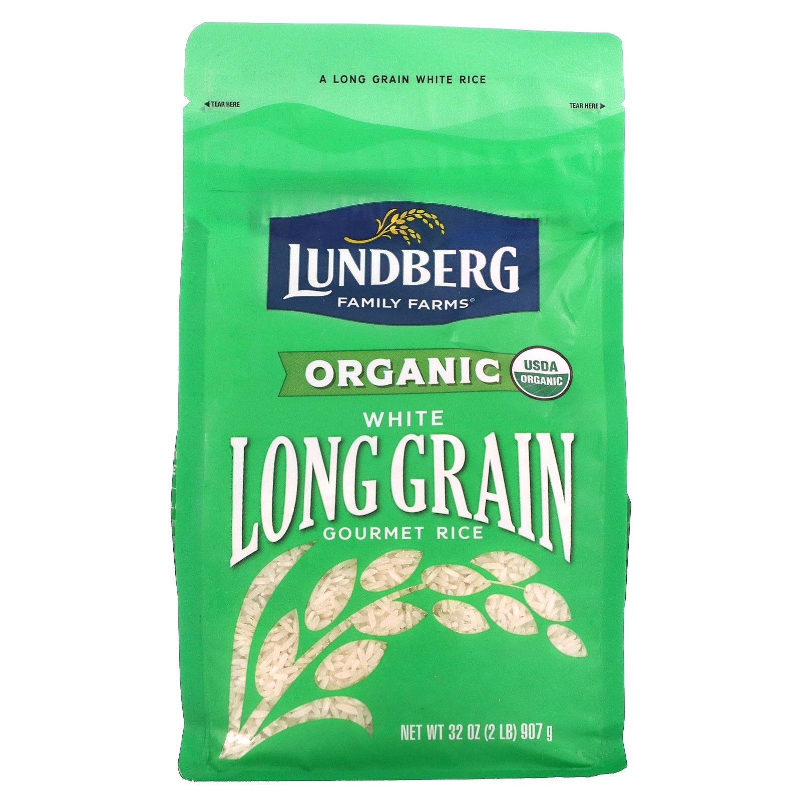 Lundberg Organic White Long Grain Rice 32 oz 907 g BPA-Free, Gluten-Free,