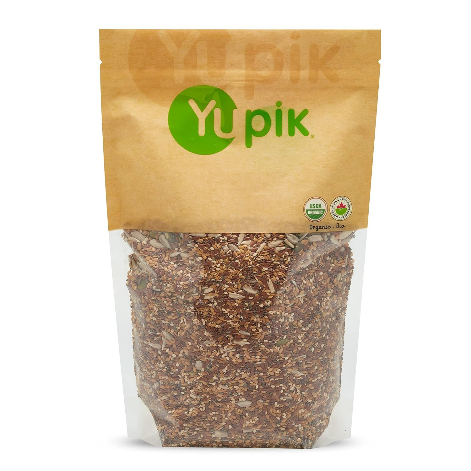 Yupik Organic Super 6 Seeds Mix, 2.2 Lb (35.2 Oz), Gmo-Free, Kosher, Vegan, Rich