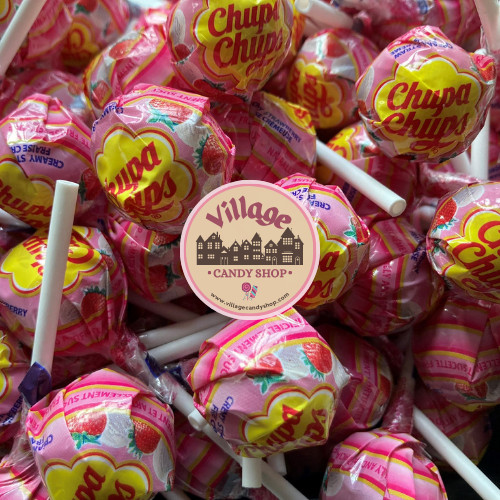 Creamy Strawberry Chupa Chups Lollipops – 15 Count