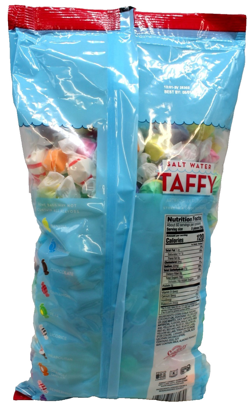 Sweets Salt Water Taffy 4 Lbs Candy Bulk Taffy Candies Chew Assorted Flavors