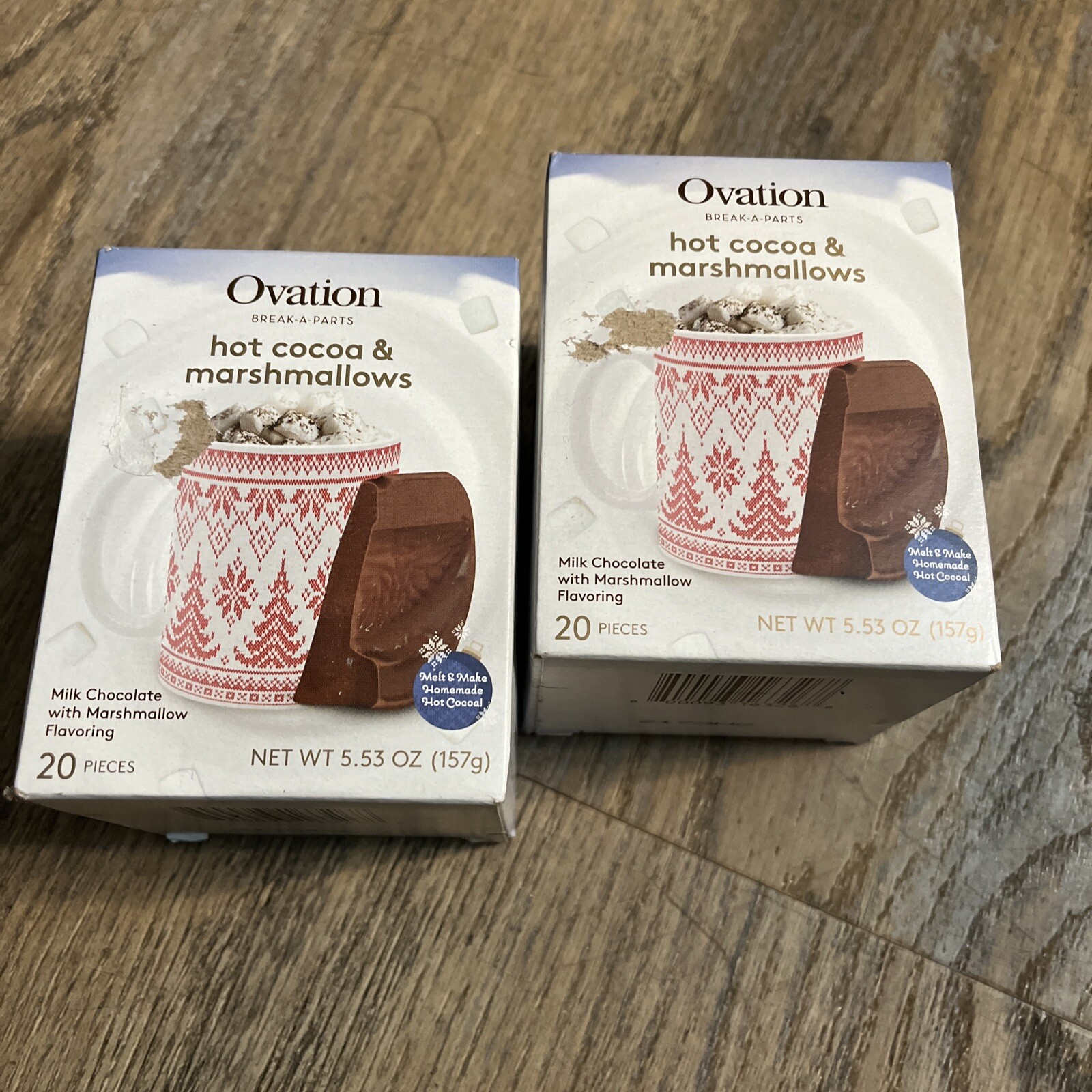 X2 Ovation Hot Cocoa & Marshmallows Break-A-Parts Milk Chocolate 20pcs EA